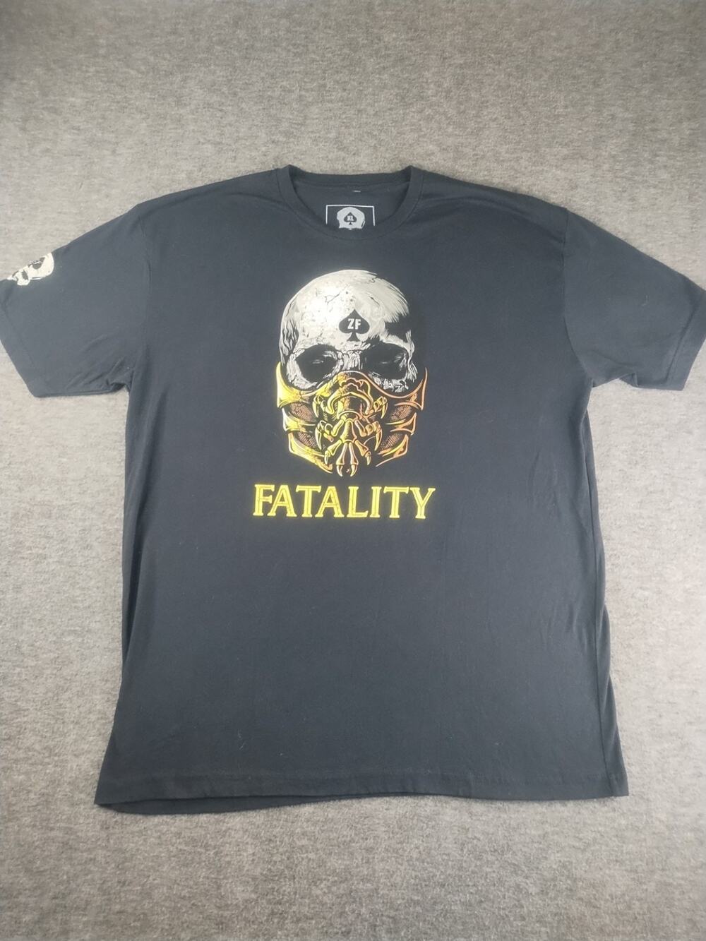 Zero Foxtrot Scorpion Fatality T-Shirt Mens Size XL Mortal Combat Skull Graphic